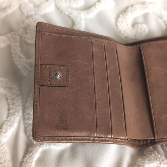 Coach Butter Soft Embossed Bifold/Zip Ladies Wallet- Camel Color - Picture 7 of 16